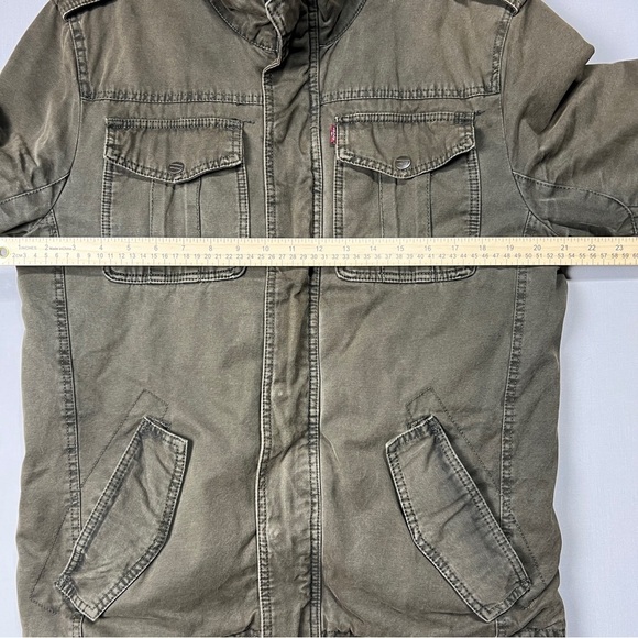 Levi's Men Olive Green Military Field Jacket with Epaulettes Size CH - Picture 10 of 10